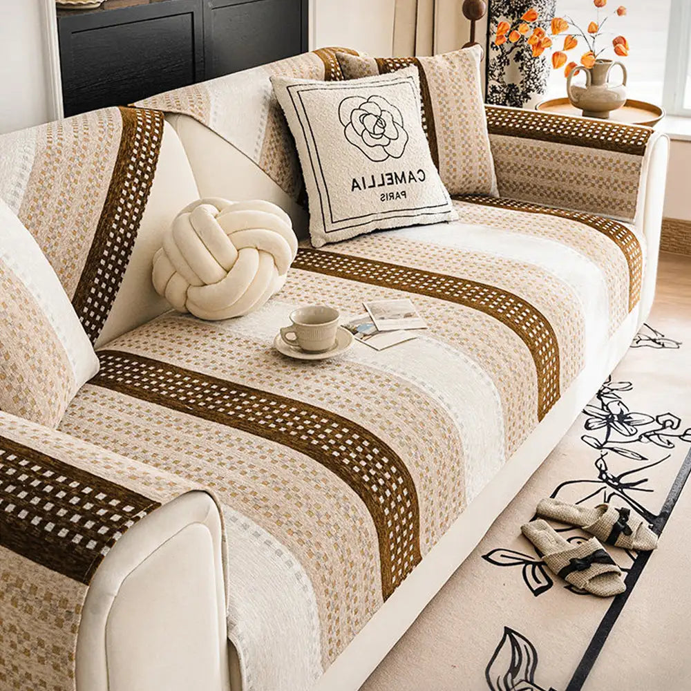 Skin-Friendly Breathable Chenille Sofa Protection Scratch-Resistant Non-Slip Sofa Cover