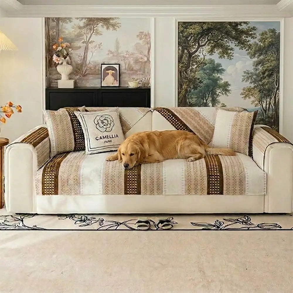 Skin-Friendly Breathable Chenille Sofa Protection Scratch-Resistant Non-Slip Sofa Cover