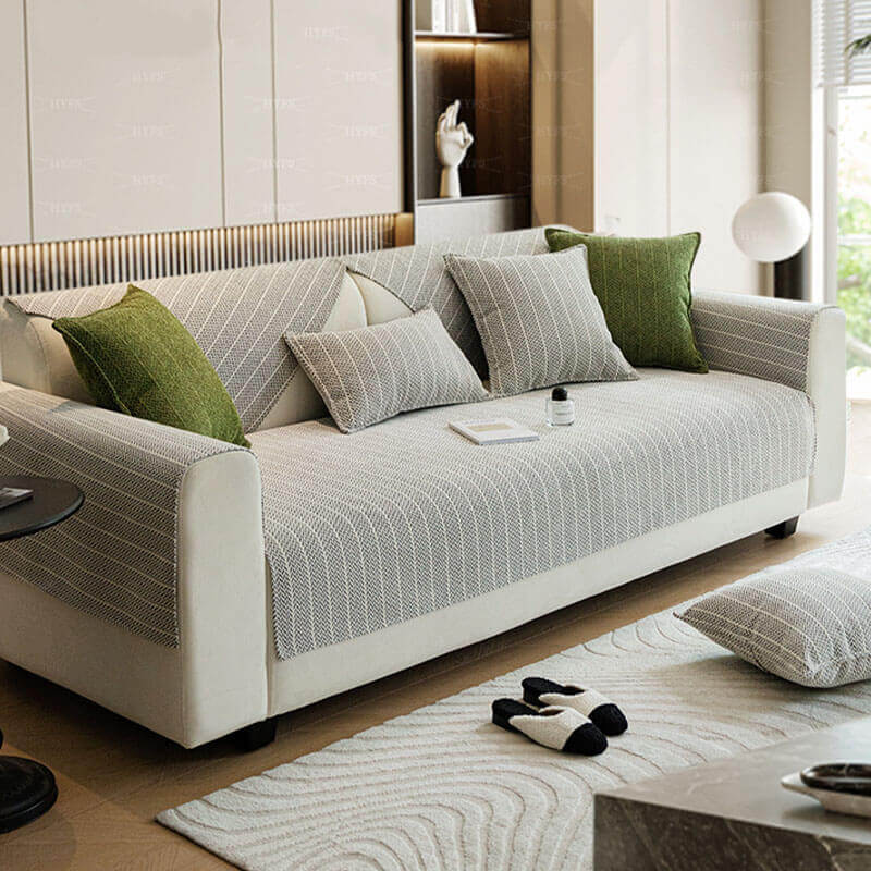 Solid Colour Chenille Anti-scratch Herringbone Outdoor Garden Sofa Cover