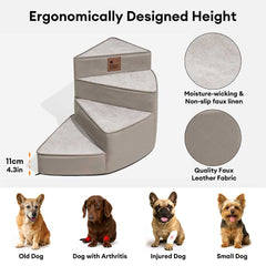 Luxe Water-repellent Faux Leather Removable Spiral Pet Steps - StepEase