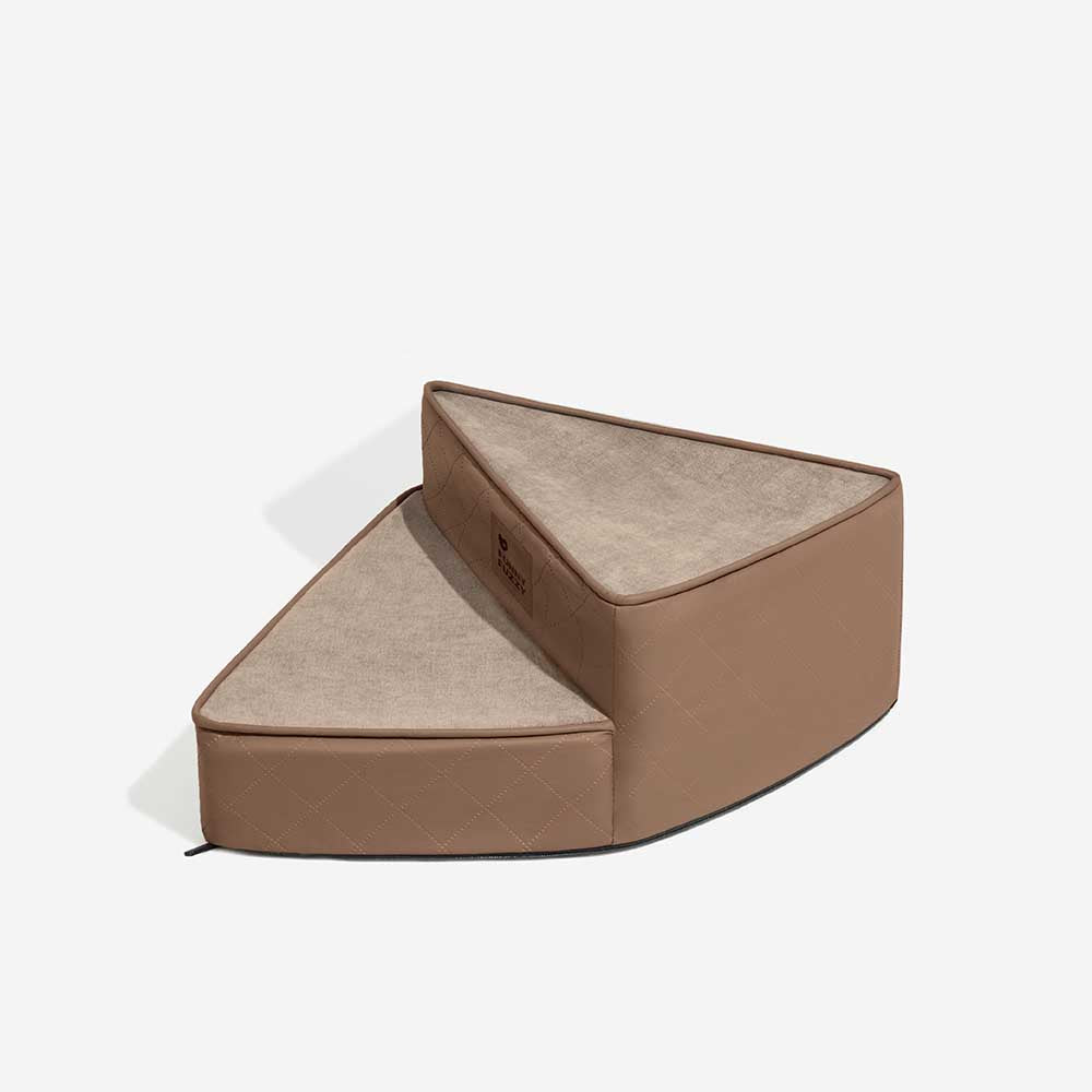 Luxe Water-repellent Faux Leather Removable Spiral Pet Stairs - Pet-Friendly Bedroom