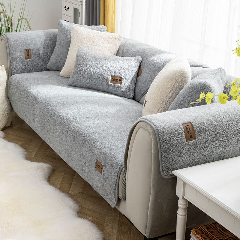 Sherpa Fleece Non-Slip Outdoor Garden Sofa Cover