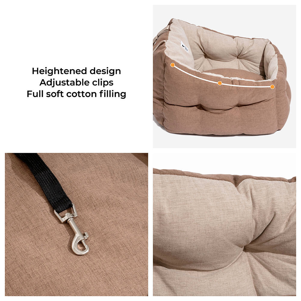 Waterproof ISOFIX Elevated & Thickened Dog Car Seat Bed with ISOFIX System