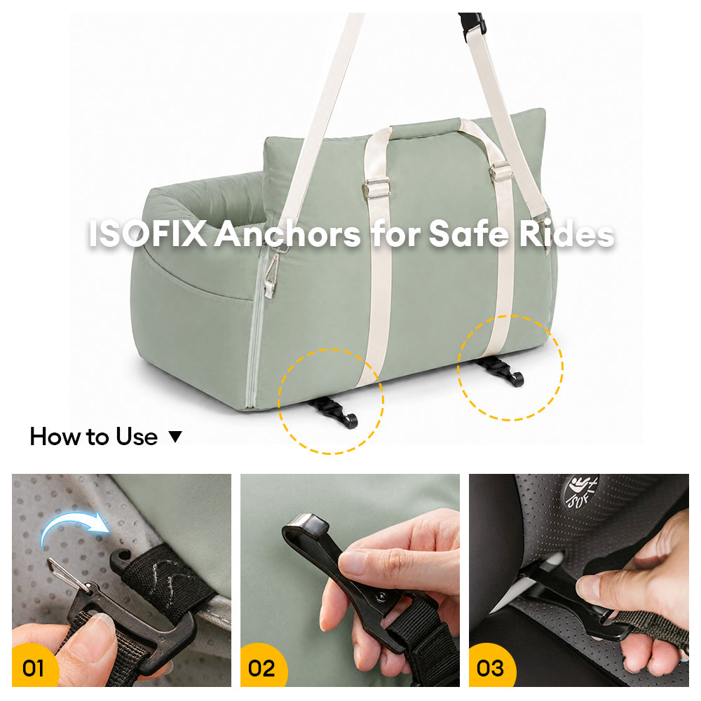 Waterproof ISOFIX Dog Car Seat Bed - First Class