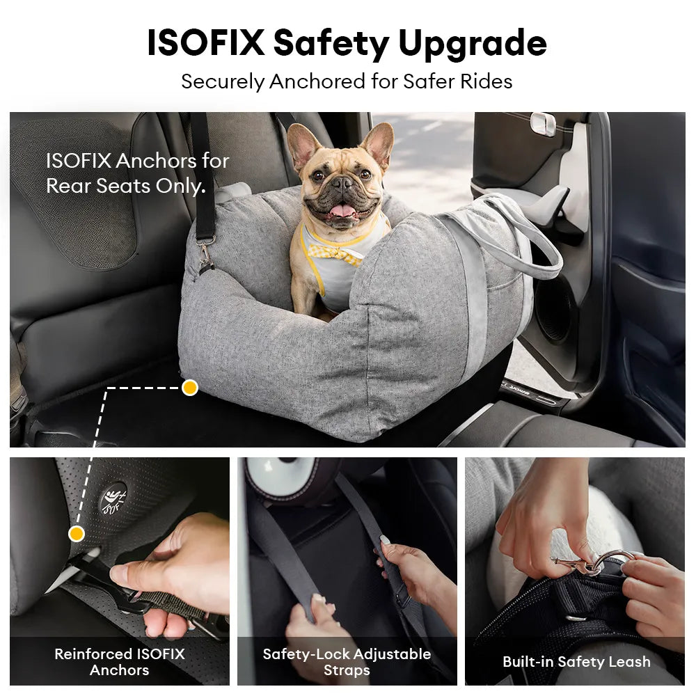 ISOFIX Dog Car Seat Bed with ISOFIX System - First Class