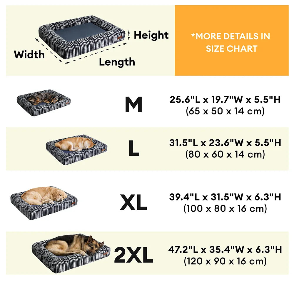 Orthopedic All-season Memory Foam Bolster Boucle Garden Outdoor Dog Bed - Funnyfuzzy SnugNest