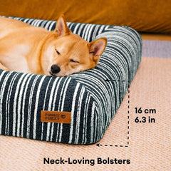 SnugNest Textured Stripe Orthopedic Dog Bed for Crate