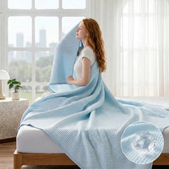 Waffle Ice Silk Cooling Double Sided Cold Effect Summer Blanket