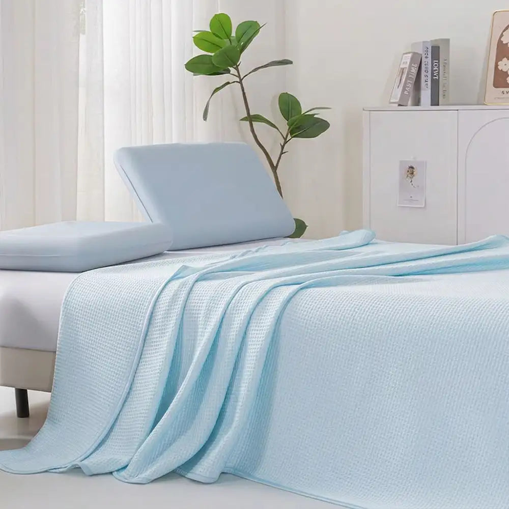 Waffle Ice Silk Cooling Double Sided Cold Effect Summer Blanket