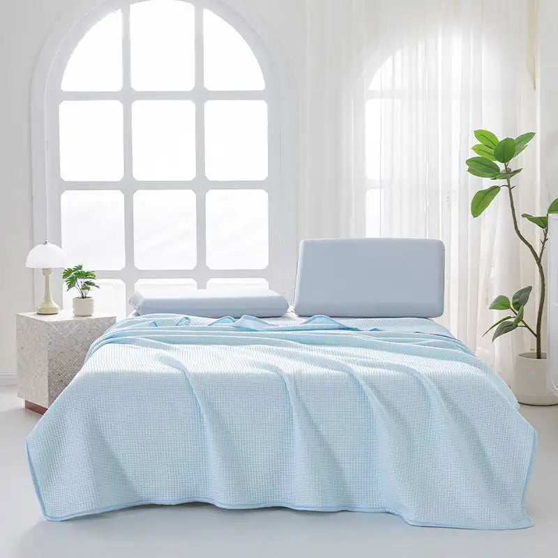 Waffle Ice Silk Cooling Double Sided Cold Effect Summer Blanket