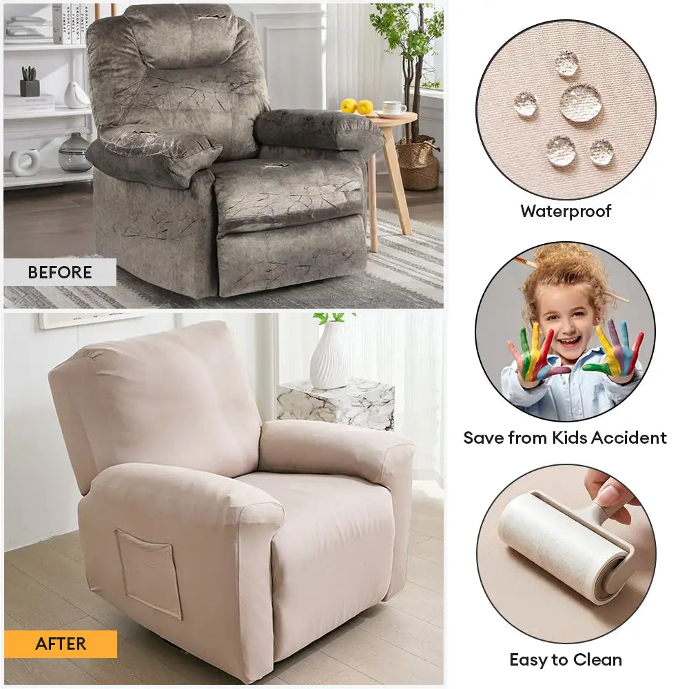 Water-Repellent Scratch-Resistant Elastic Full-Coverage Recliner Couch Cover