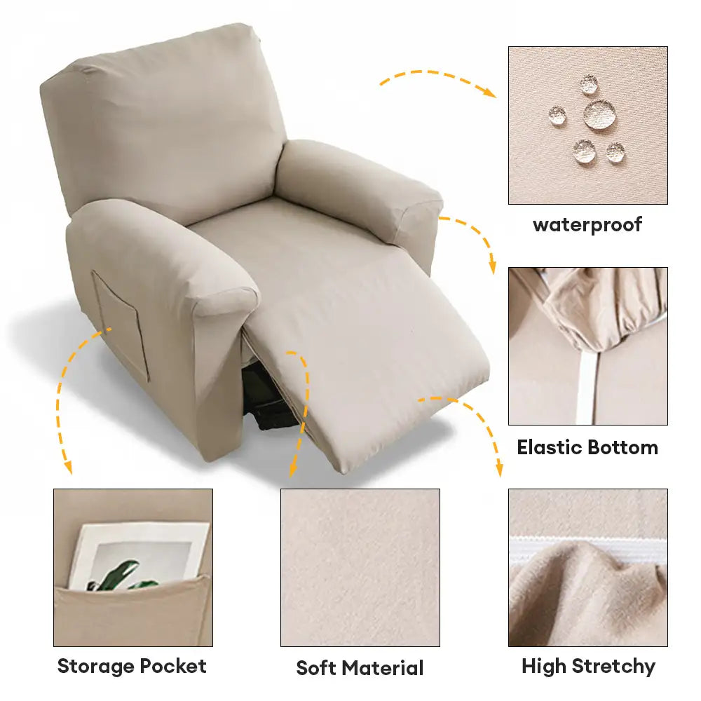 Water-Repellent Scratch-Resistant Elastic Full-Coverage Recliner Couch Cover
