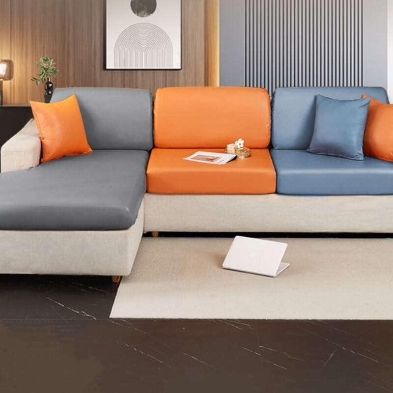 Waterproof Leathaire Fabric Fully Surround Anti-Scratch and Hair-Resistant Sofa Cover