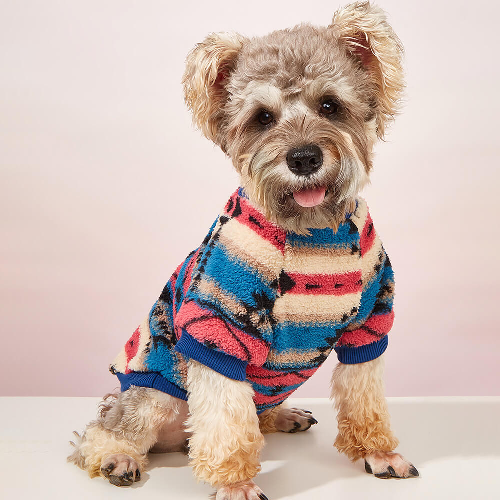 Colourful Striped Dog Clothes Sweater - Cosy & Fashionable Winter Wear Dog Jumper