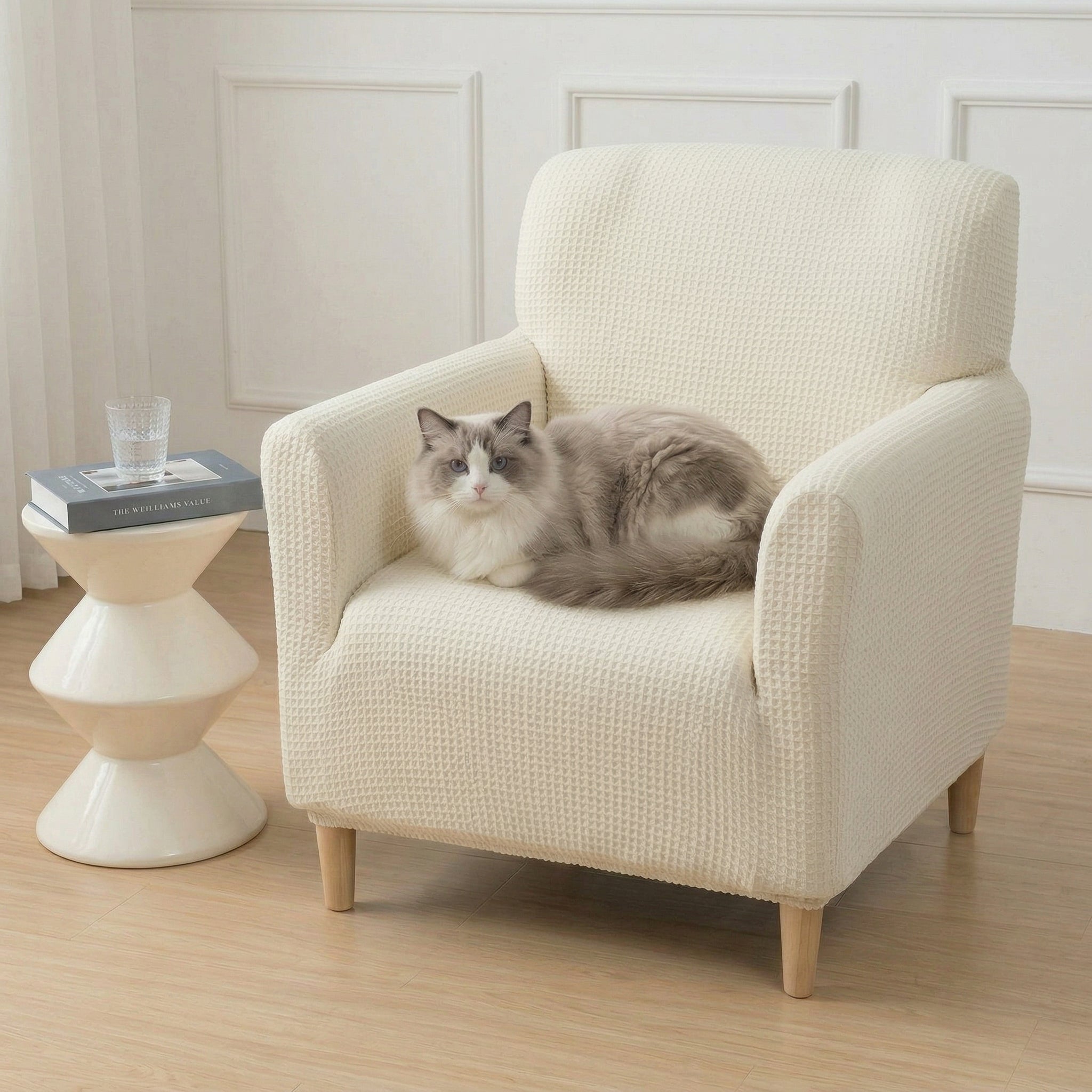 High-Elastic Water-resistant and Anti-Scratch Armchair Covers Settee Covers Full Wrap Sofa Protection Sofa Cover