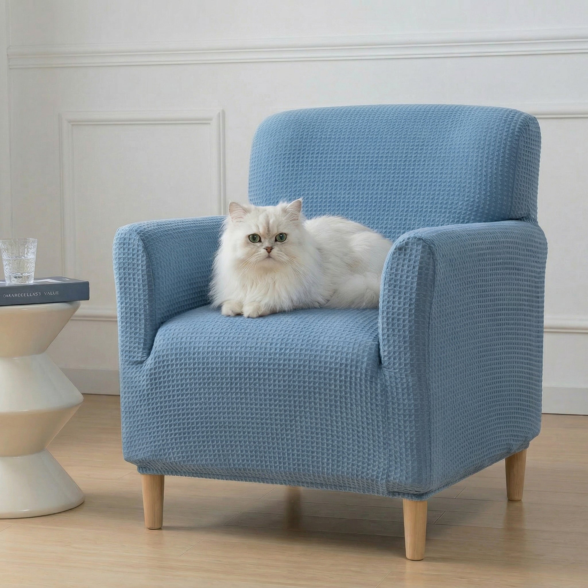 High-Elastic Water-resistant and Anti-Scratch Armchair Covers Settee Covers Full Wrap Sofa Protection Sofa Cover