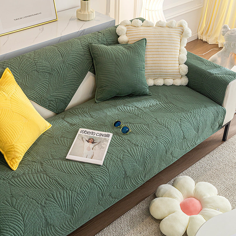 Leaf Pattern Furniture Anti-scratch & Skid Protection Sofa Cover