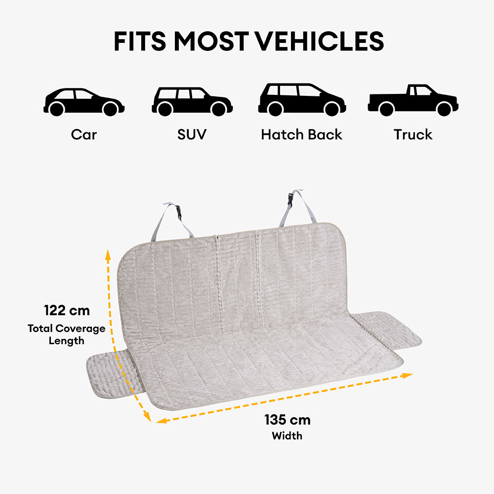 Ribbed Plush Waterproof Dog Car Seat Cover - Cozy Nest