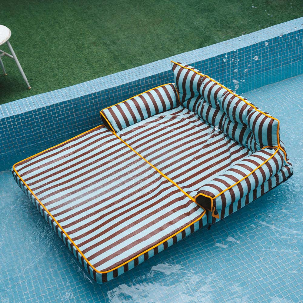 Stripe Waterproof Foldable Large Dog Sofa Bed for Crate