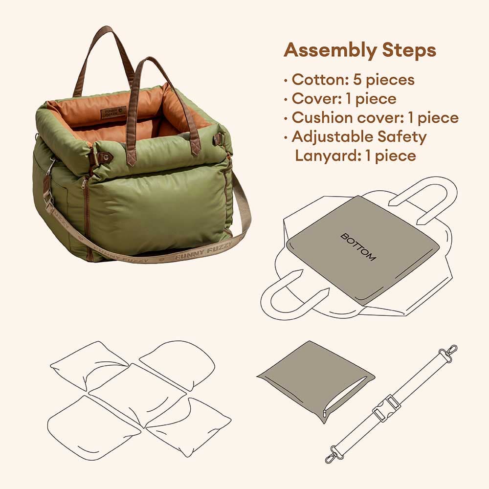 Urban Voyager Portable Dog Car Booster Bed - Roadtrip